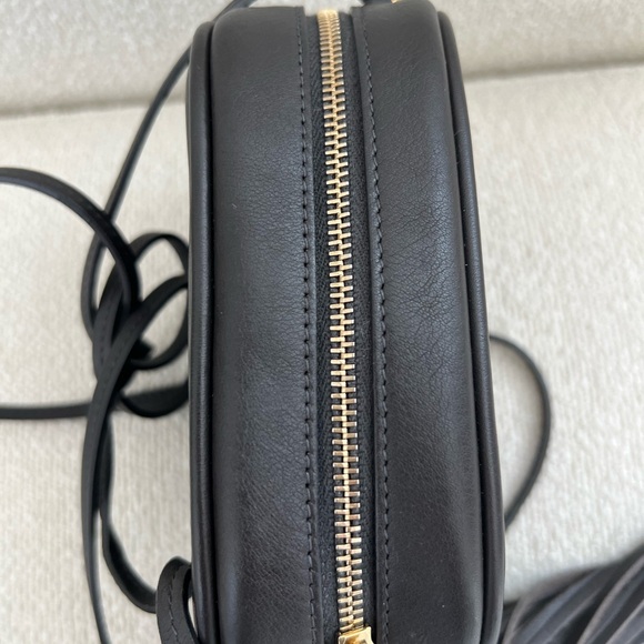 Yves Saint Laurent Coal Gray Leather Pouch Mono- crossbody - Picture 6 of 16